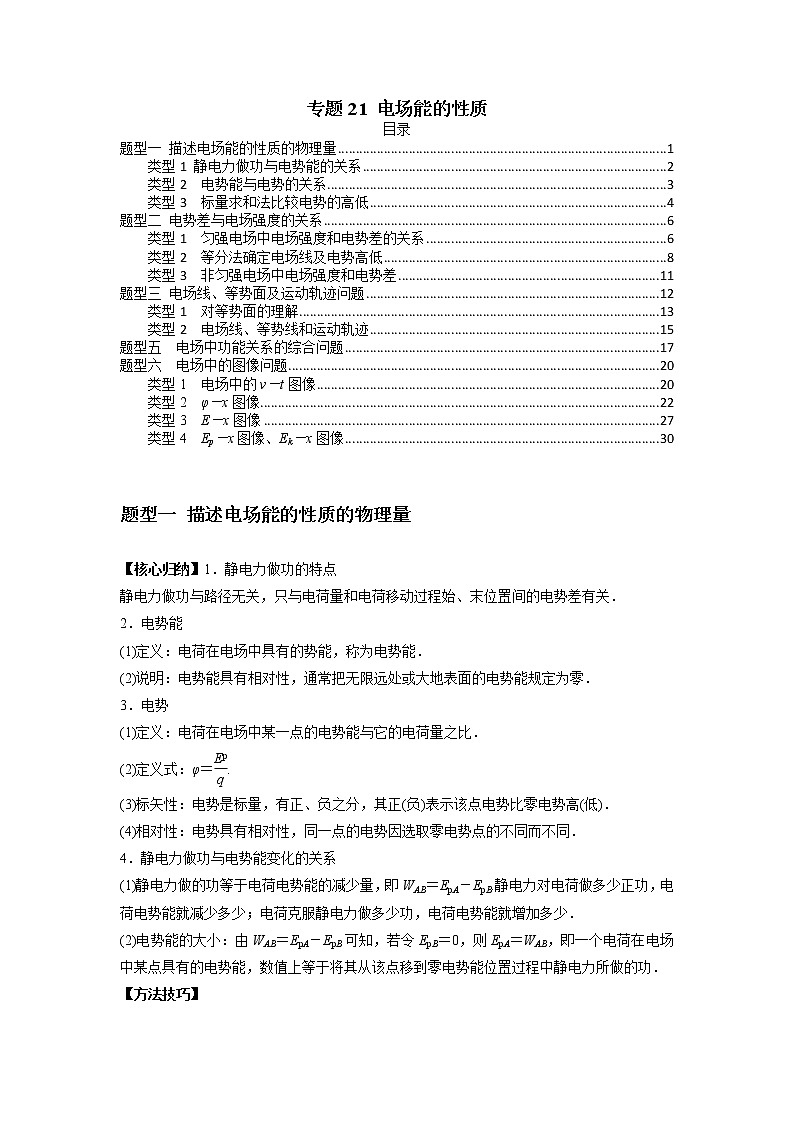 专题21 电场能的性质（原卷版）01
