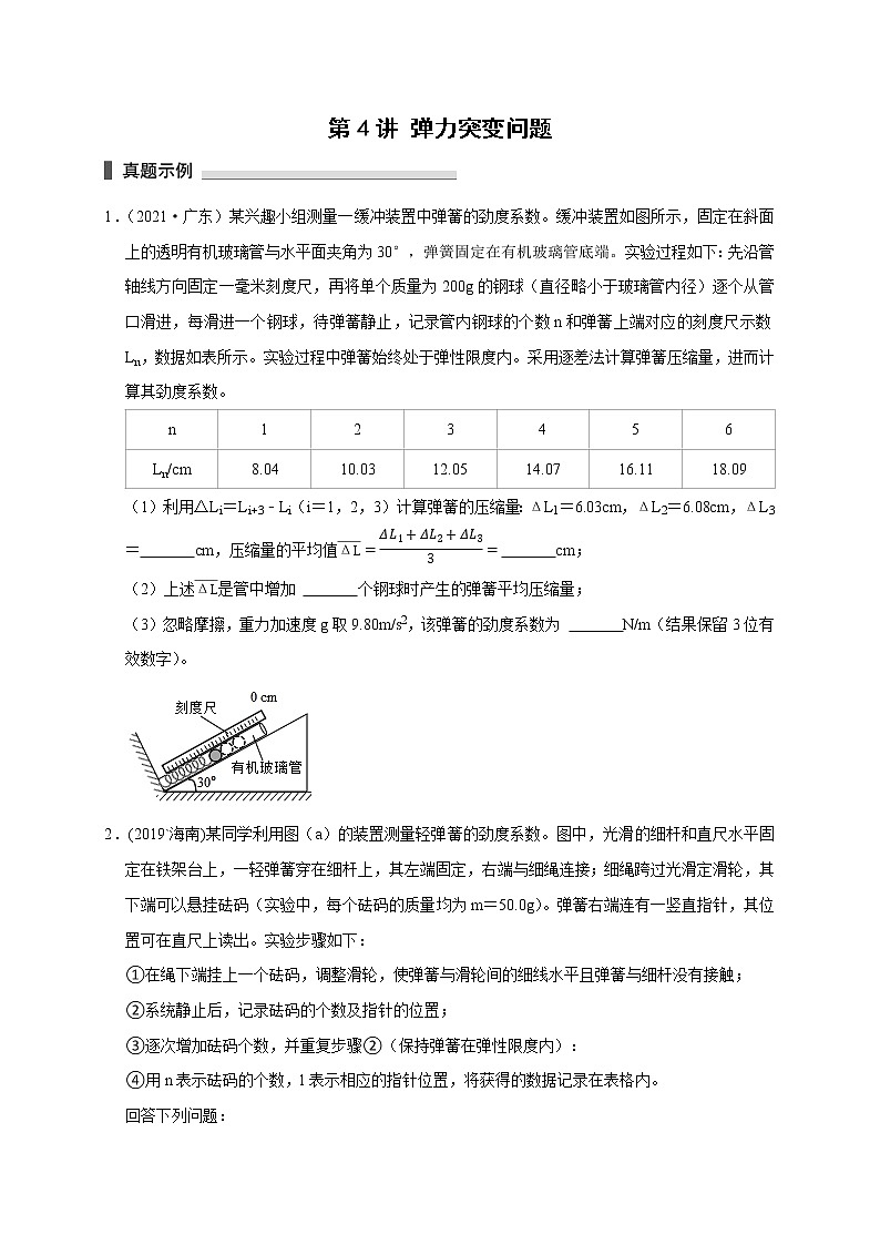 第4讲 弹力突变问题（原卷版）01