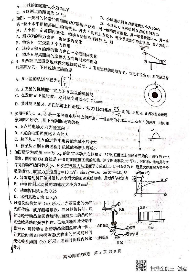 2020届浙江省杭州地区（含周边）重点中学高三上学期期中考试 物理 PDF版02