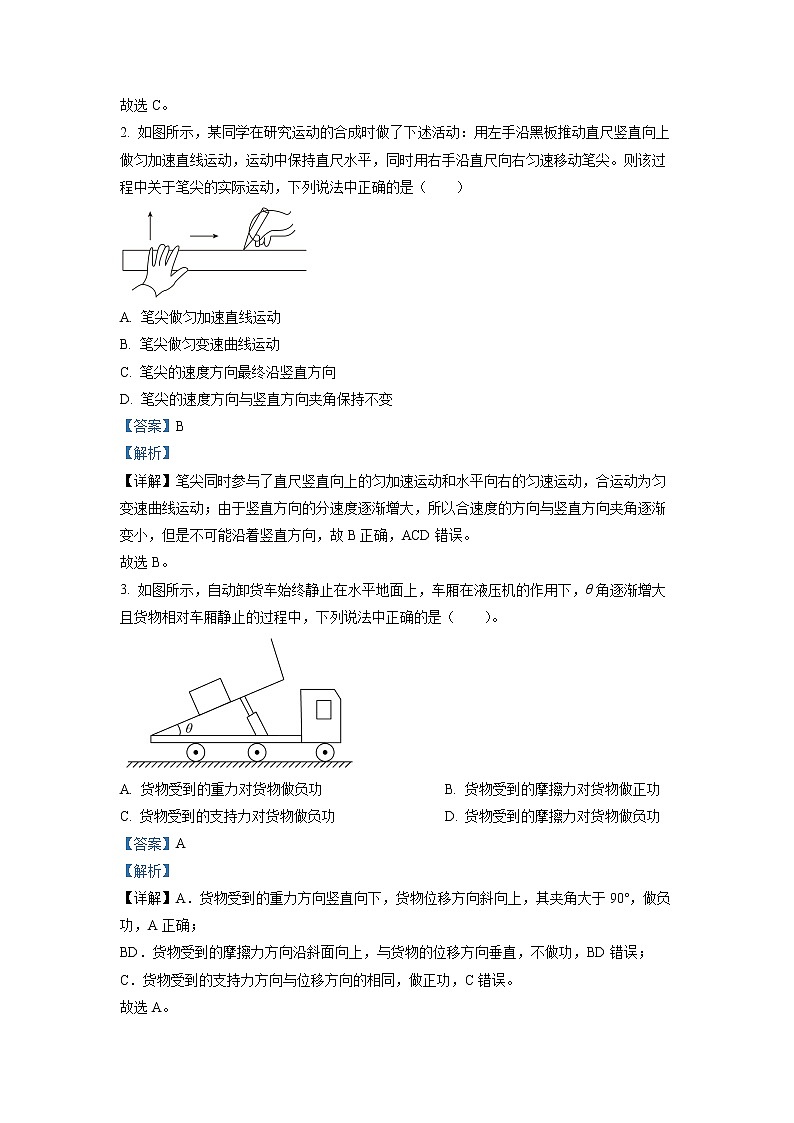 2022达州高一下学期期末监测物理试题含解析02