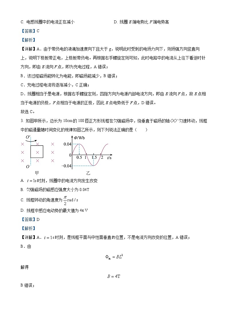 精品解析：江西省抚州市南城县第二中学2022-2023学年高二下学期第一次月考物理试题（解析版）第2页