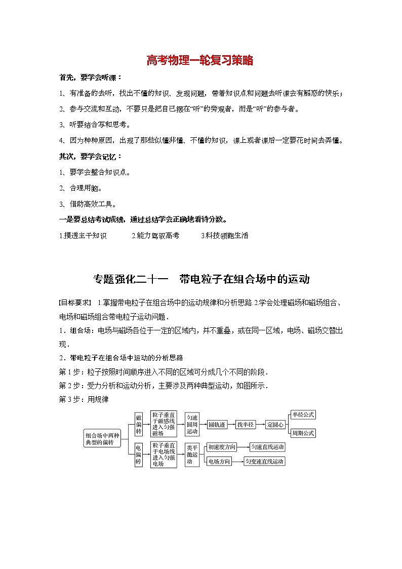 高考物理一轮复习课件+讲义  第10章 专题强化21 带电粒子在组合场中的运动01
