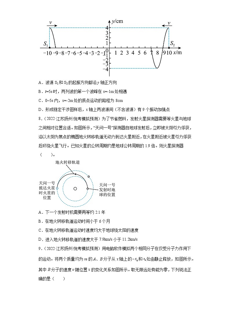 江苏省扬州市2022届高三下学期高考模拟（考前调研）物理试题B（原卷+解析）03