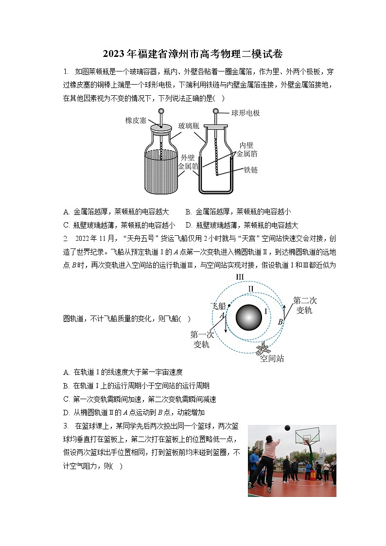 2023年福建省漳州市高考物理二模试卷（含答案解析）01
