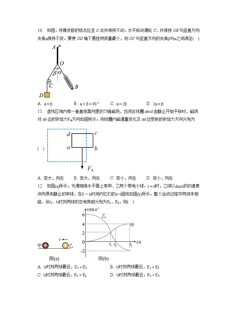 2022_2023学年上海市浦东新区高三（第一次）模拟考试物理试卷（含答案解析）03