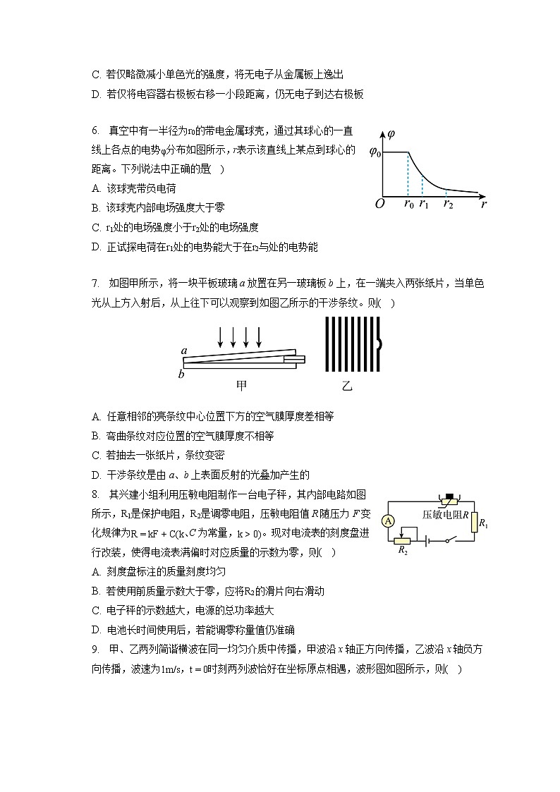 2023年江苏省南通市崇川区等地高考物理适应性试卷（3月）（含答案解析）第2页