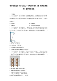 甘肃省陇南市2023届高三下学期高考模拟（第一次适应性检测）理综物理试题(含解析）