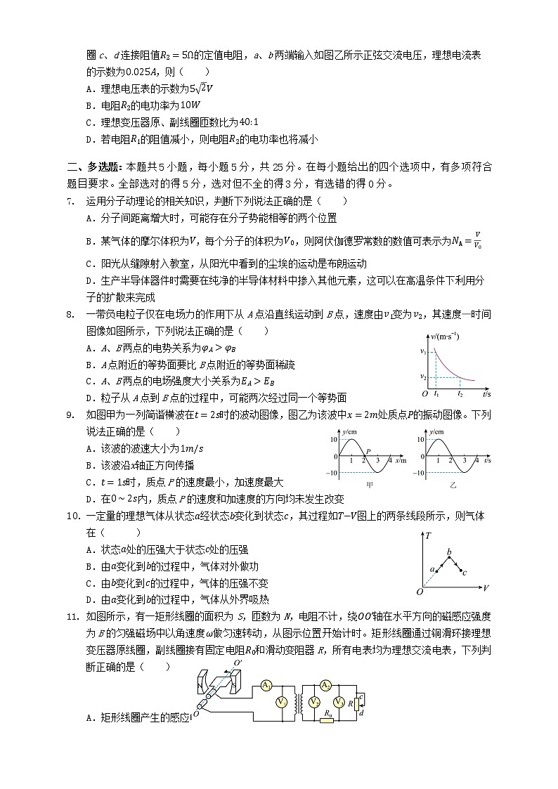 2022-2023学年湖南省邵阳市第二中学高二下学期期中考试物理试题（物理类）（解析版）02