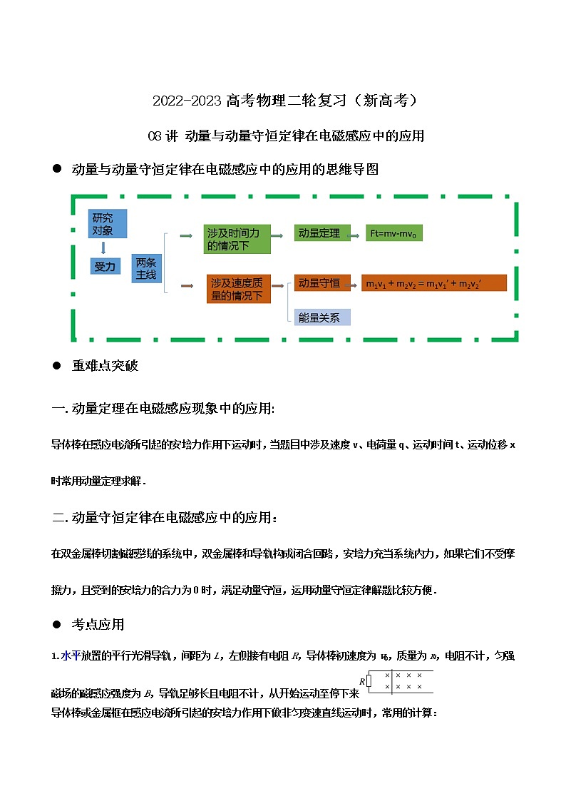 08讲 动量与动量守恒定律在电磁感应中的应用解析版第1页