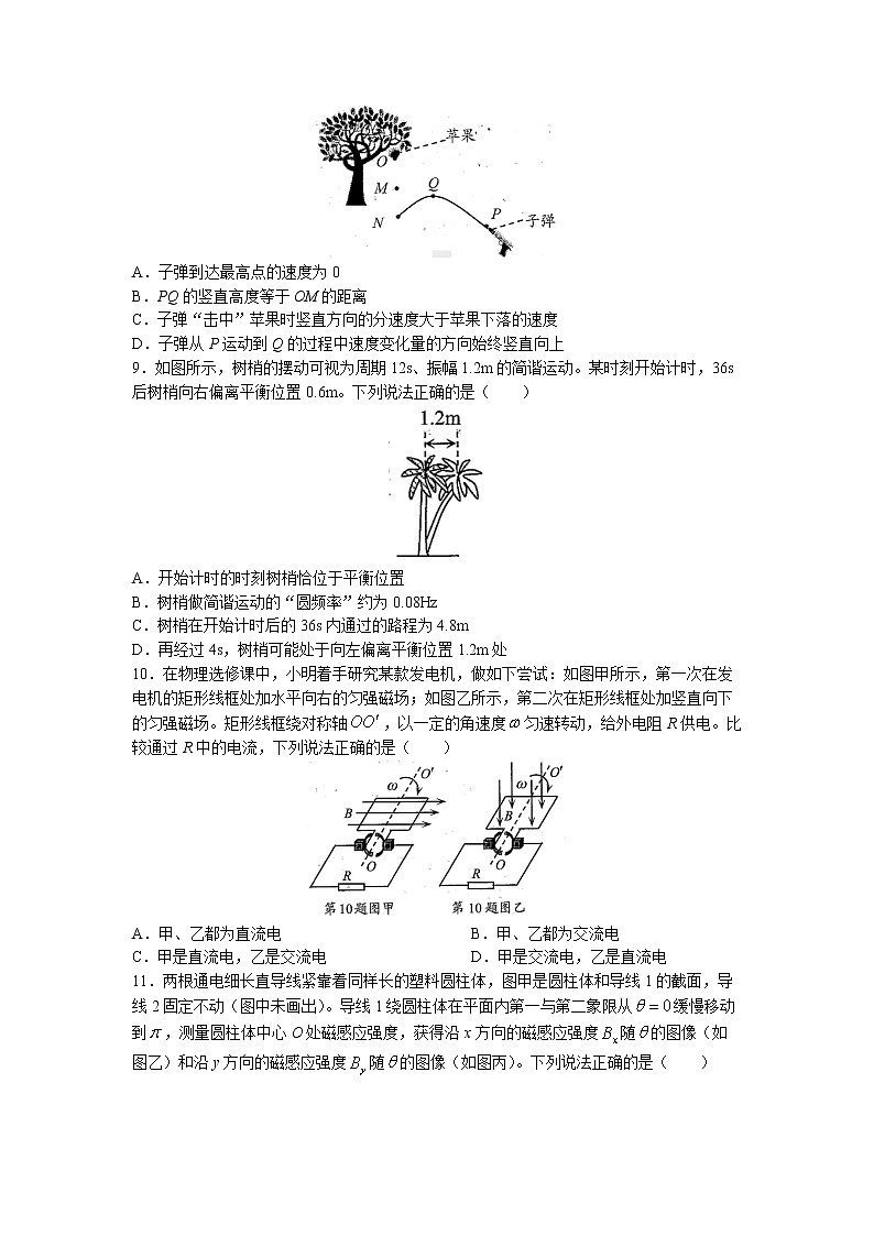 浙江省绍兴市2022-2023学年高三物理下学期4月适应性考试（二模）（Word版附答案）03