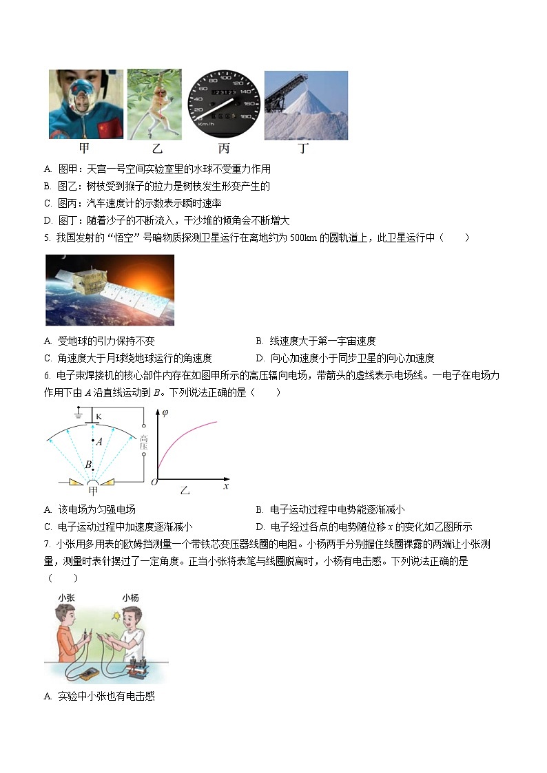 2023台州高三下学期二模物理试题含答案第2页