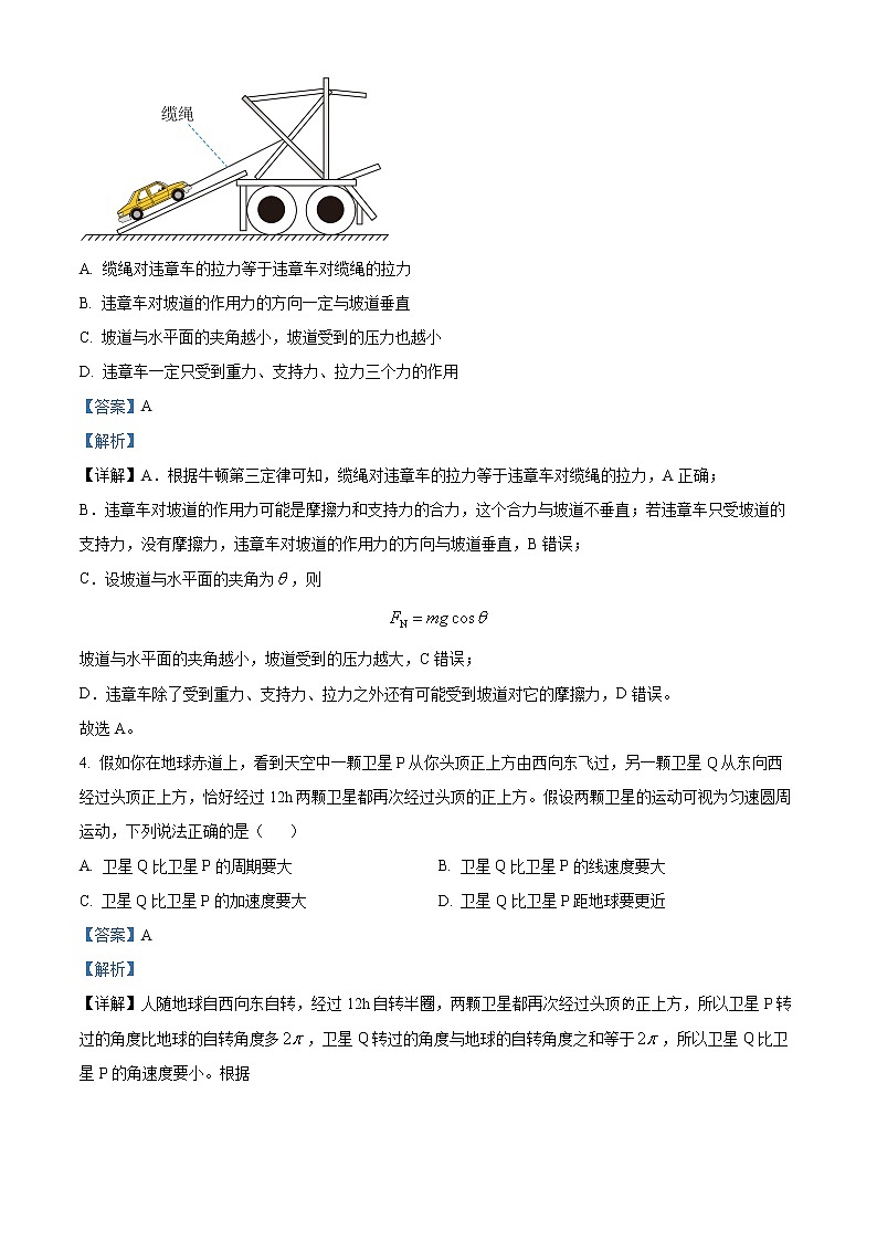 2023绍兴高三下学期4月适应性考试（二模）物理含解析02