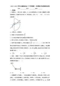 2022-2023学年安徽省高三下学期第一次模拟考试物理试卷（含解析）