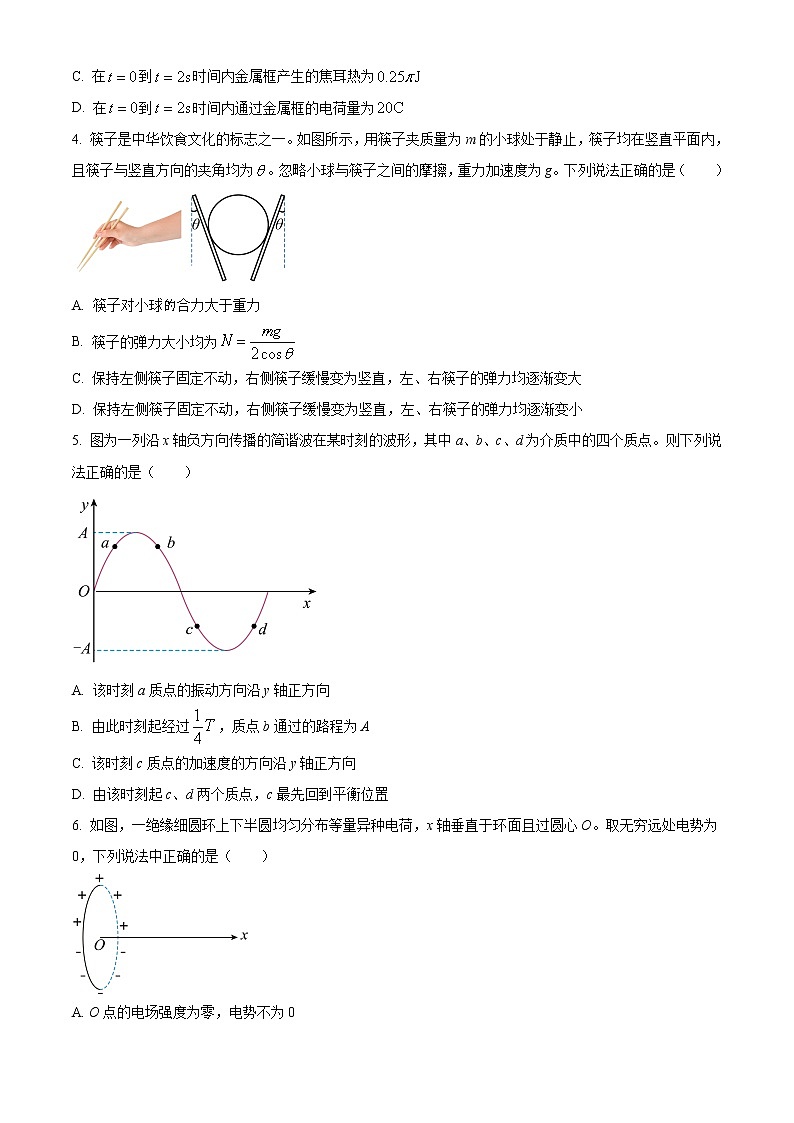 2022-2023学年安徽省示范高中皖北协作区第25届高三下学期3月联考理综物理试题（解析版）02