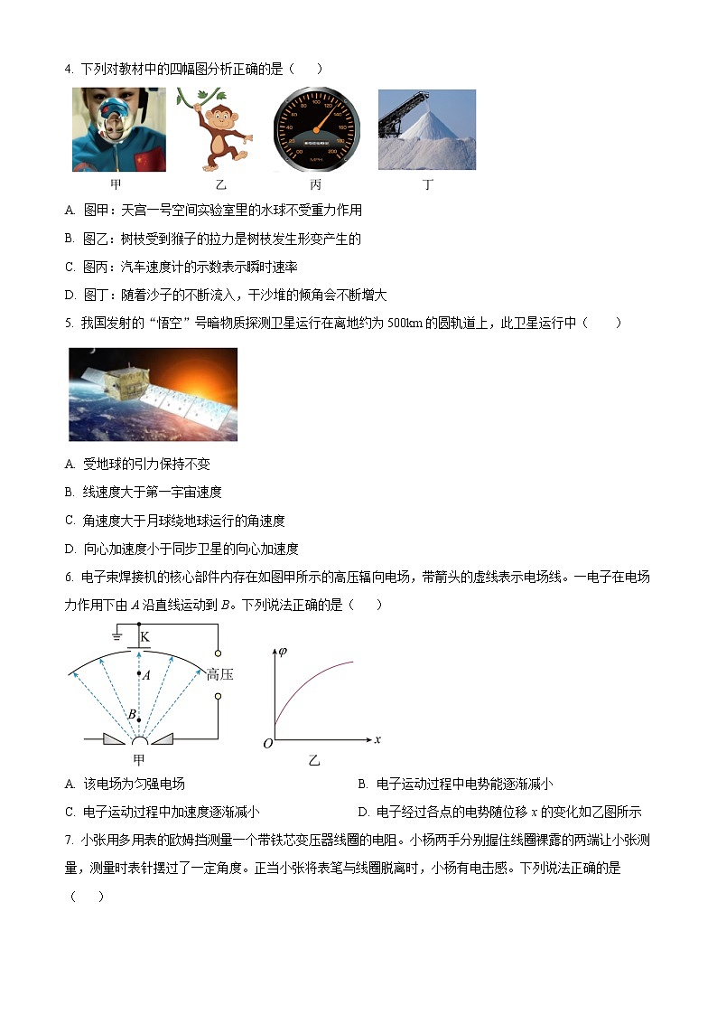 2022-2023学年浙江省台州市高三下学期二模试题 物理（word版）02