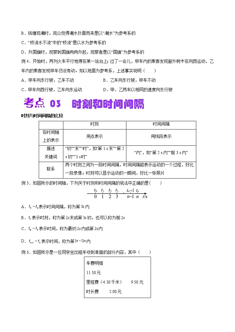 第一章 运动的描述【思维导图+考点通关】（原卷版）第3页