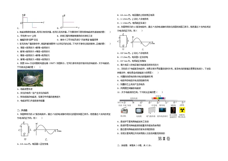 第四章 电磁振荡和电磁波 基础达标卷（A卷）-【单元测试】2022-2023学年高二物理分层训练AB卷（人教版2019选择性必修第二册）02