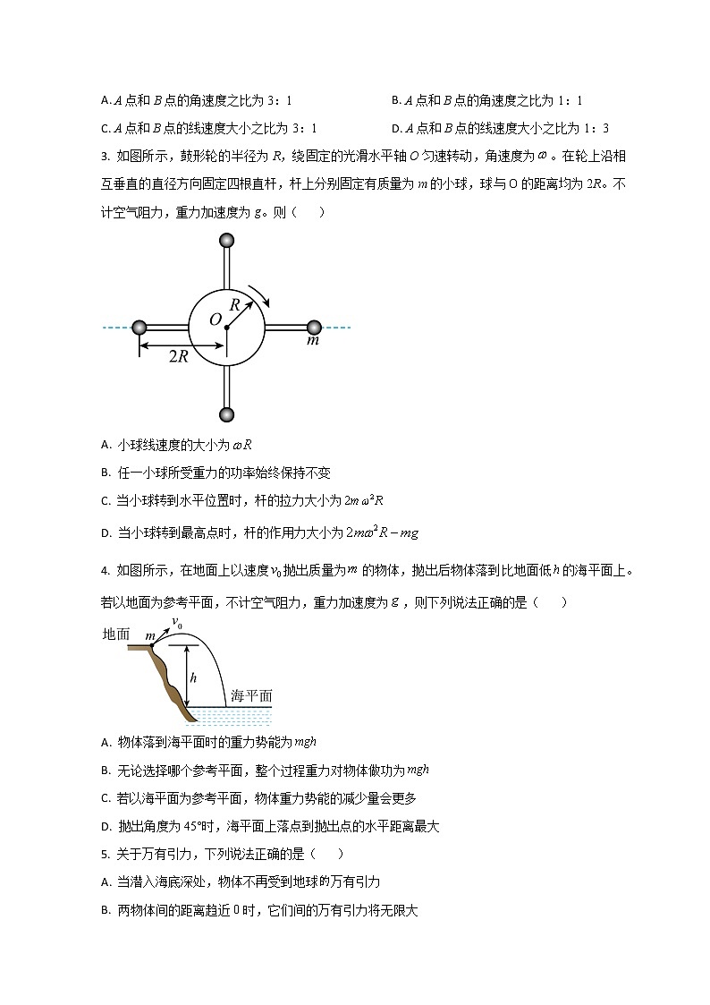 山东省枣庄市滕州市2022-2023学年高一下学期期中质量检测物理试题第2页