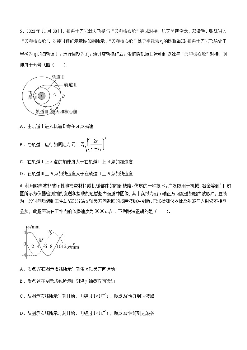 2023届广东省湛江市高三下学期3月普通高考测试（一）（一模）物理含解析03