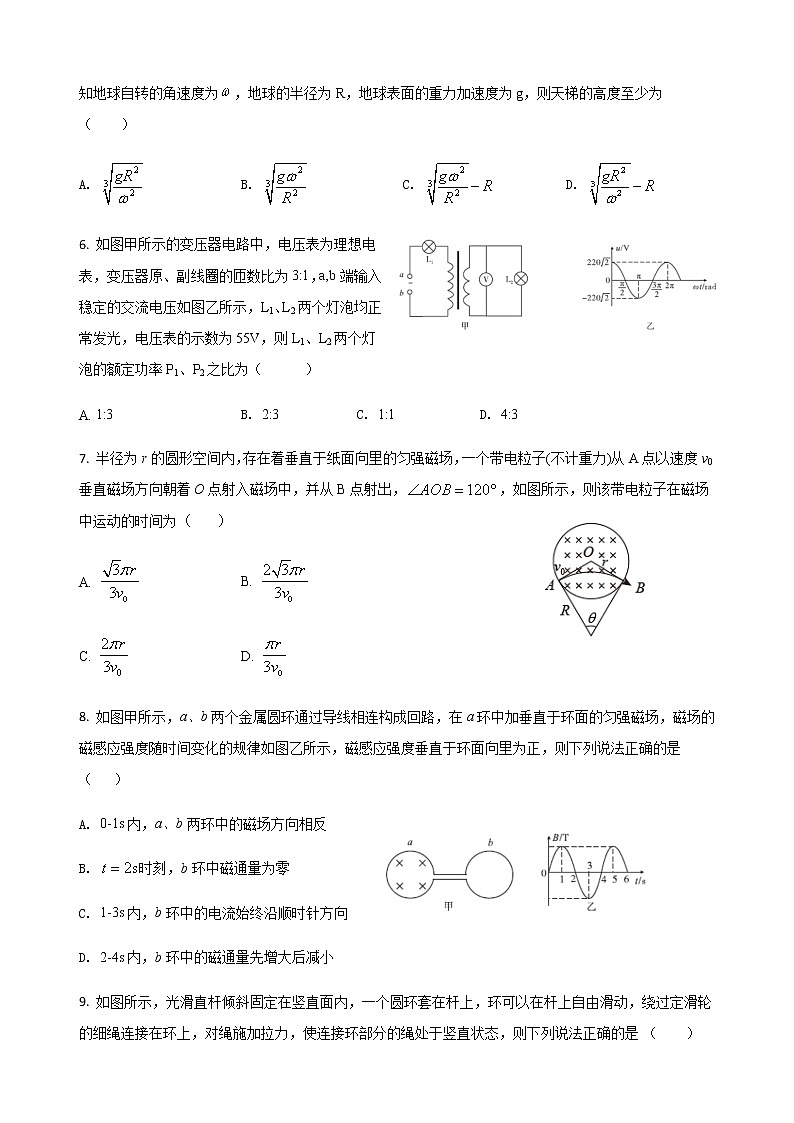 2023届湖南省岳阳市高三上学期一模模拟物理试卷（2卷）含解析第2页