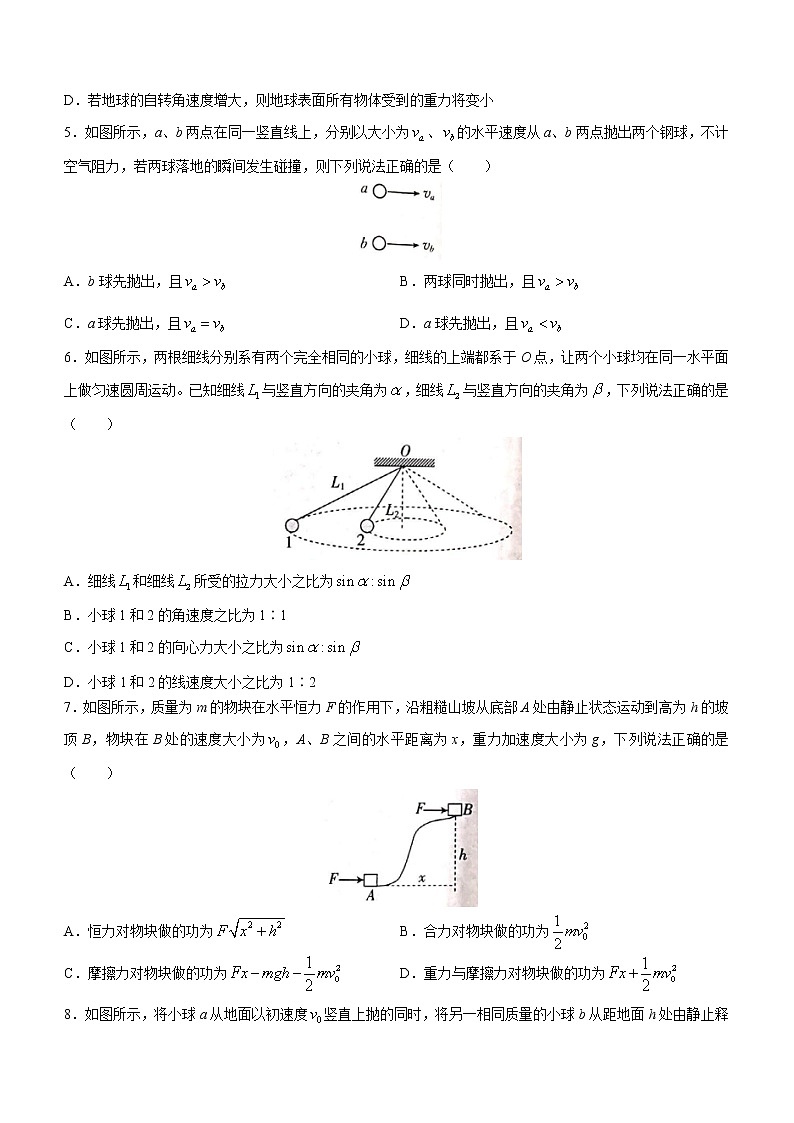 2023辽宁省部分学校高一下学期4月联考物理试题含答案02