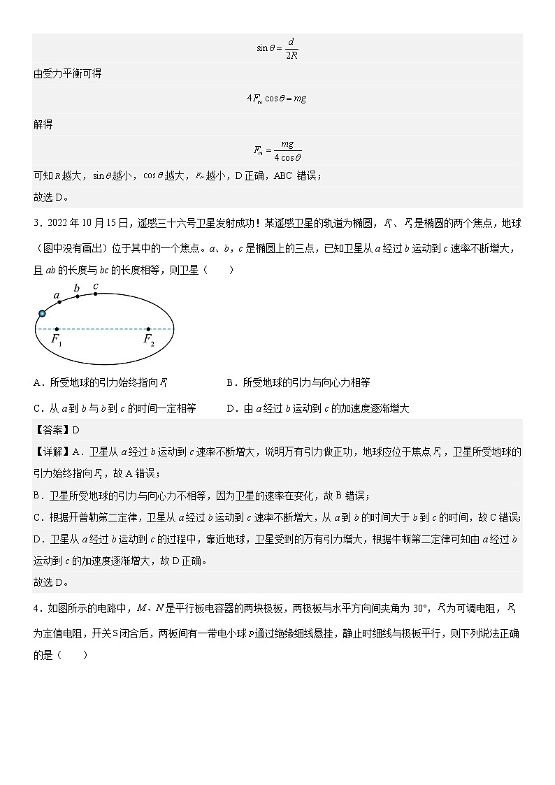 四川省成都市七中学2022-2023学年高三下学期4月第一次阶段性测试物理 Word版含解析第2页