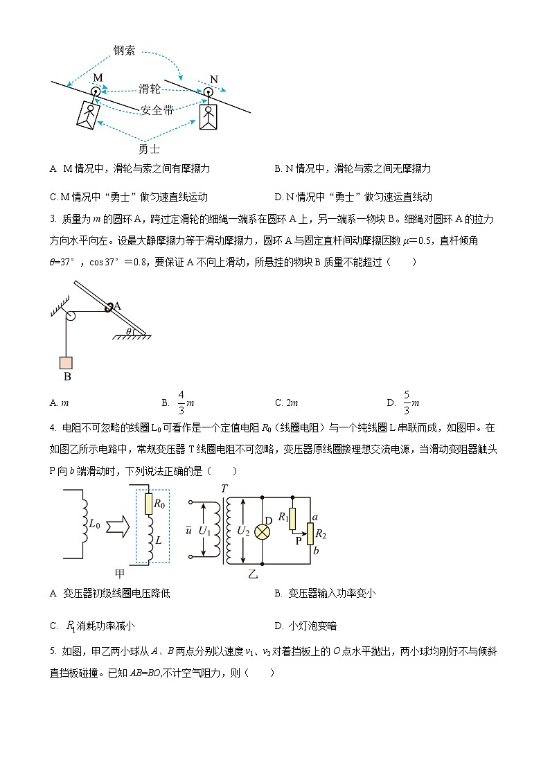 四川省遂宁市射洪中学校2022-2023学年高三下学期3月月考理综物理试题  Word版无答案第2页