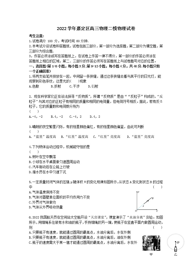 上海市嘉定区高三物理23-04带答案第1页