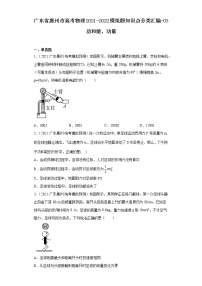 广东省惠州市高考物理2021-2022模拟题知识点分类汇编-03功和能、动量