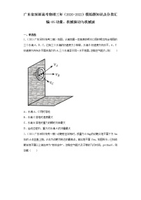 广东省深圳高考物理三年（2020-2022）模拟题知识点分类汇编-05动量、机械振动与机械波