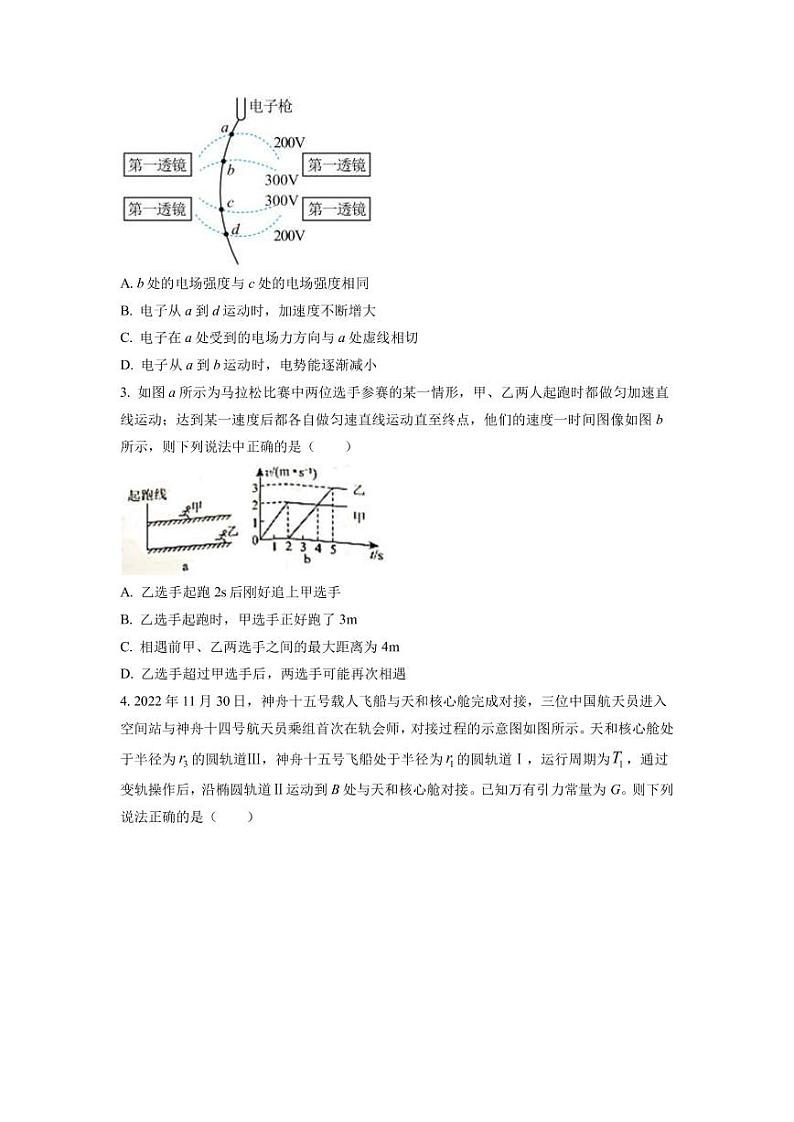2023届湖南省永州市高三第二次适应性考试（二模）物理试题（PDF版）第2页