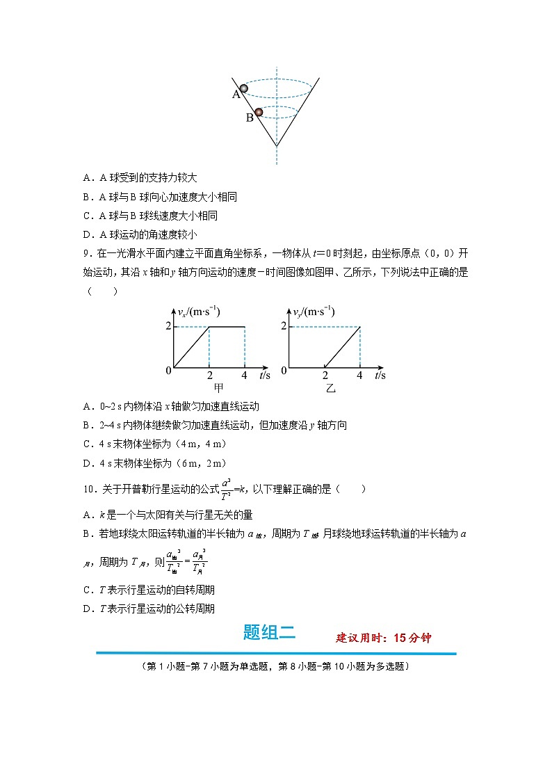 专题02 曲线运动与万有引力——【备考2023】高考物理选择题专题精讲精练（原卷版）第3页