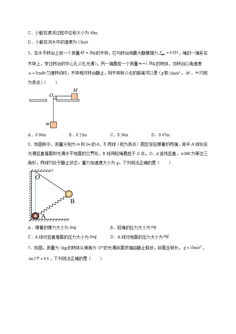 四川省成都东部新区养马高级中学2022-2023学年高一下学期期中考试物理试题第2页