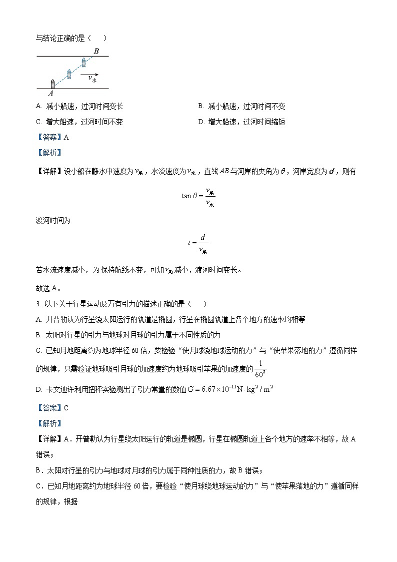 2022-2023学年辽宁省葫芦岛市四校高一下学期4月月考 物理02