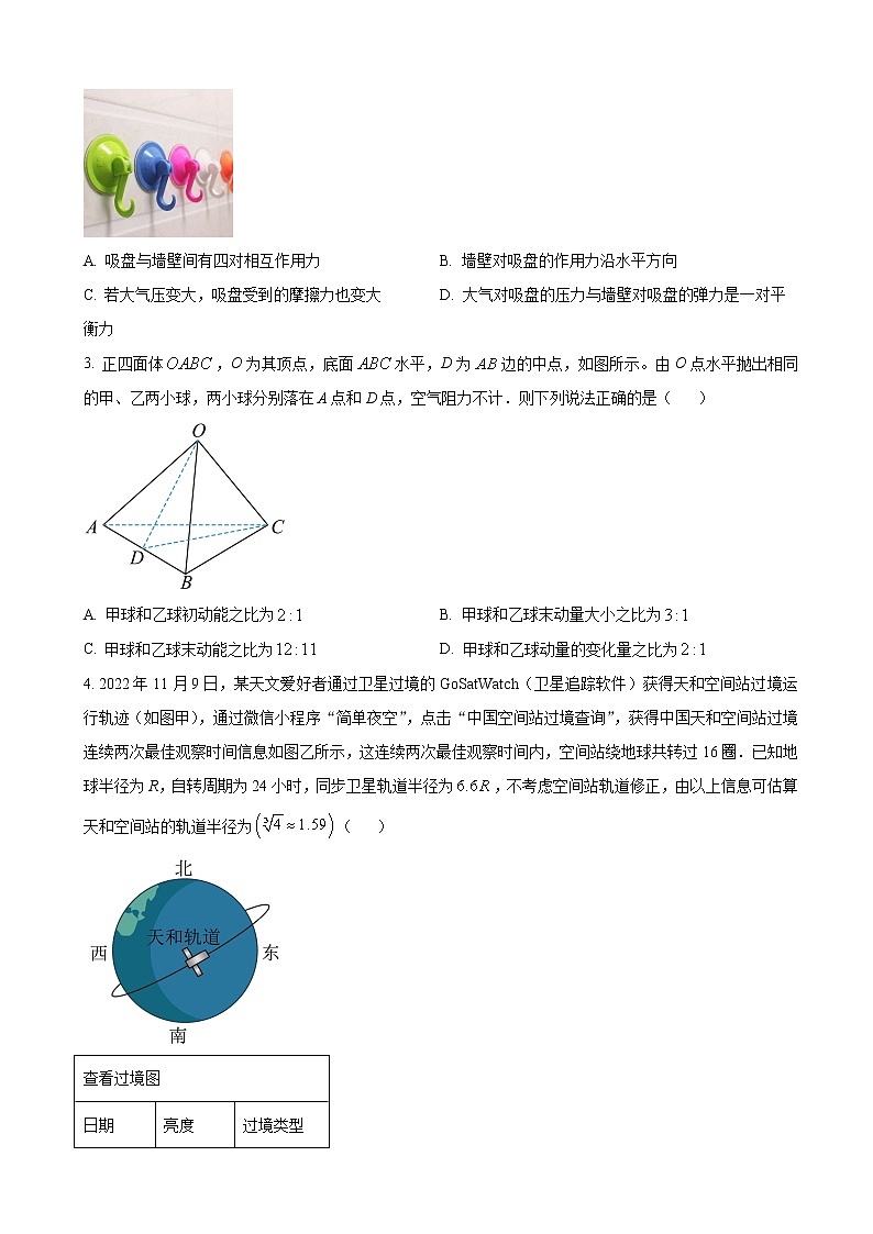 2022-2023学年安徽省合肥市高三下学期第一次教学质量检测（一模）物理试题含解析02