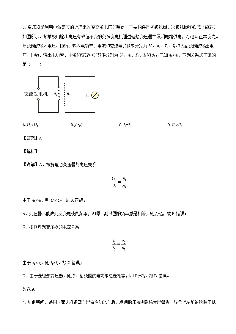 2021-2022学年山东省临沂市临沭第一中学高三下学期4月份验收考试物理试题（原卷+解析版）03