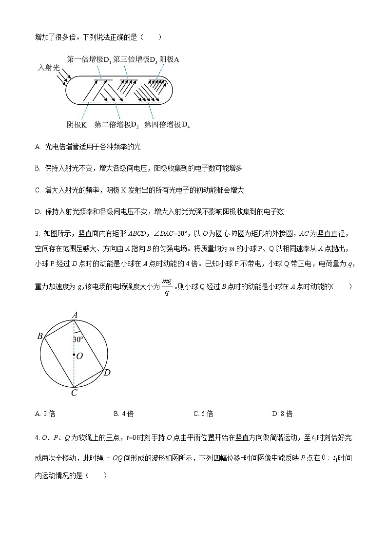 2023届重庆市巴蜀中学高三下学期高考适应性月考卷（十）模拟物理试题（2）含答案第2页