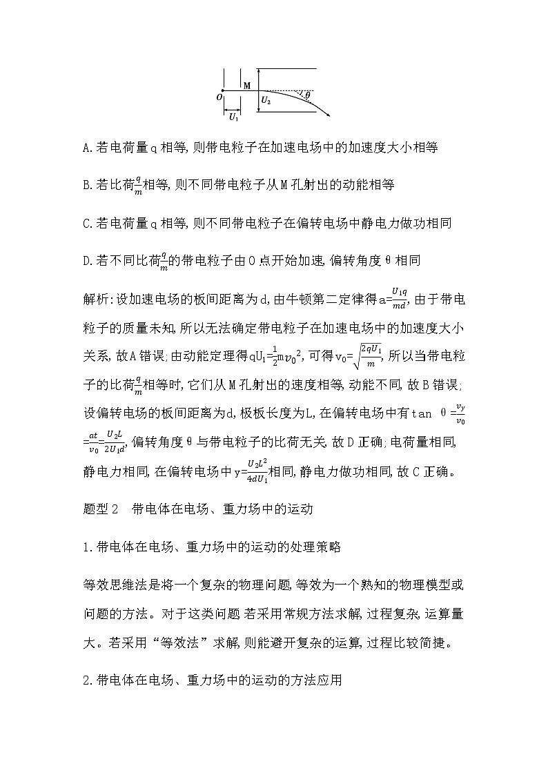 2023届高考物理二轮复习第10讲带电粒子在电场中的运动学案（浙江专用）第3页