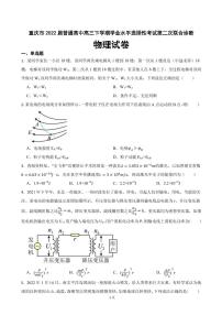 2022届重庆市普通高中高三下学期学业水平选择性考试第二次联合诊断物理试卷（PDF版）