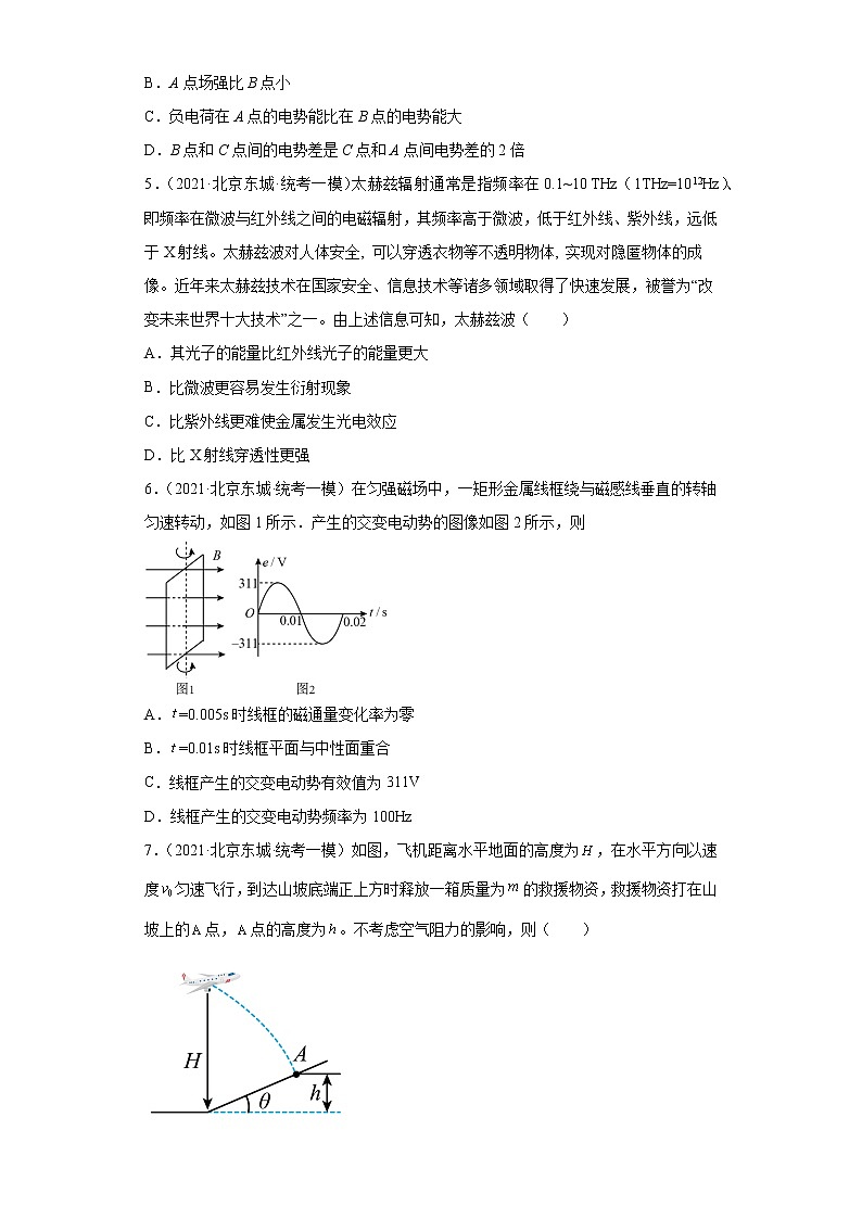 北京市东城区高考物理三年（2021-2023）模拟题（一模）按题型分类汇编-01选择题02