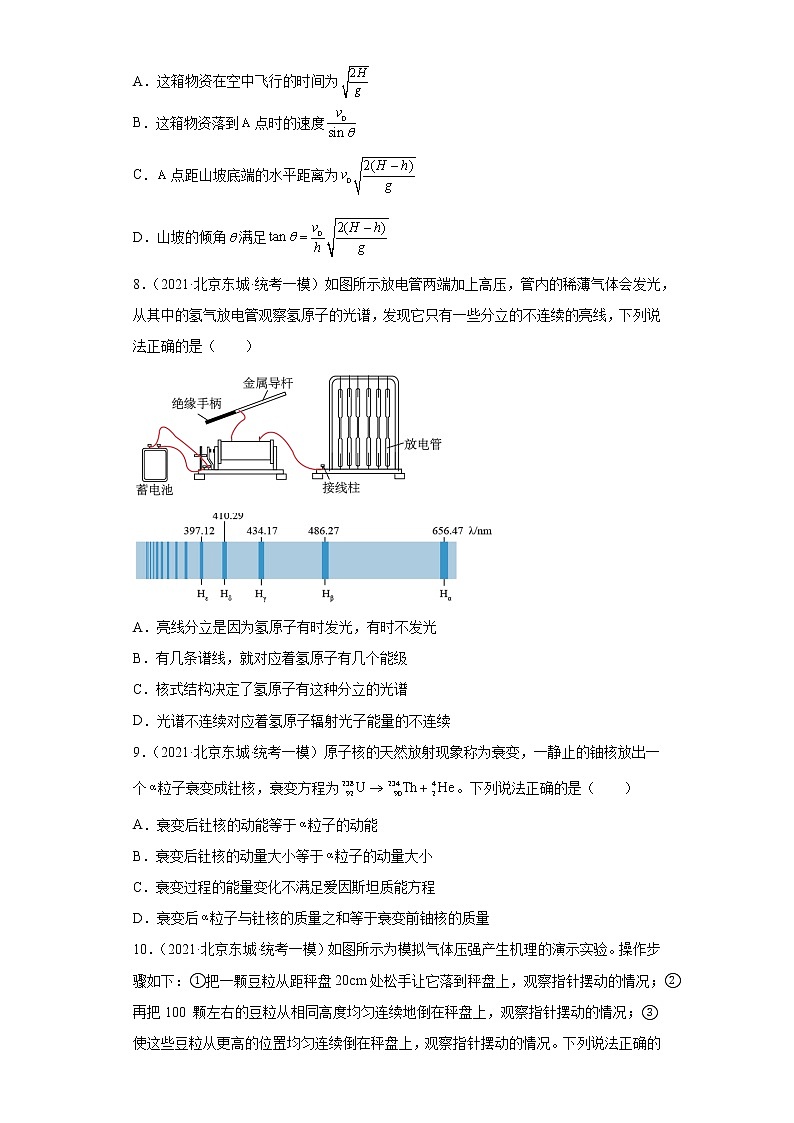 北京市东城区高考物理三年（2021-2023）模拟题（一模）按题型分类汇编-01选择题03