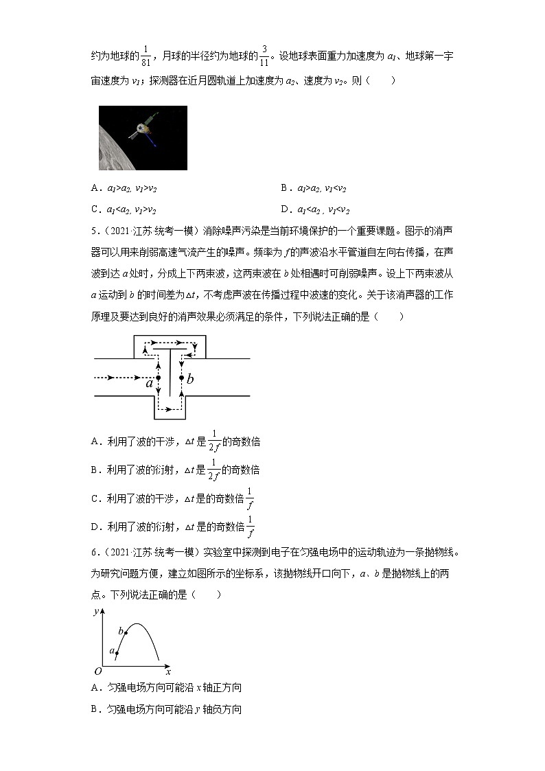 江苏省南京市高考物理三年（2021-2023）模拟题（一模）按题型分类汇编-01选择题02