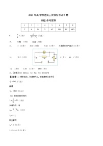 2023年高考第三次模拟考试卷-物理（福建三模B卷）（参考答案）