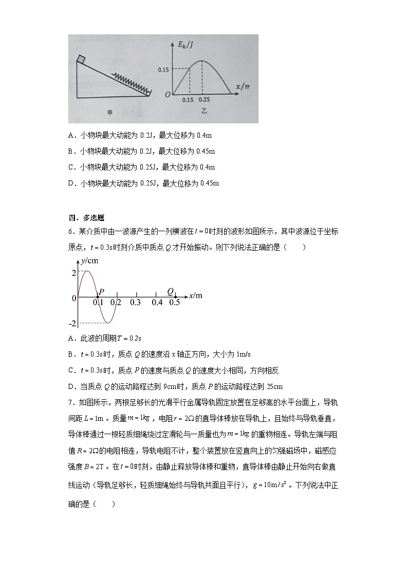 2023届安徽省淮南市高三下学期第二次模拟考试理综物理试题（无答案）03