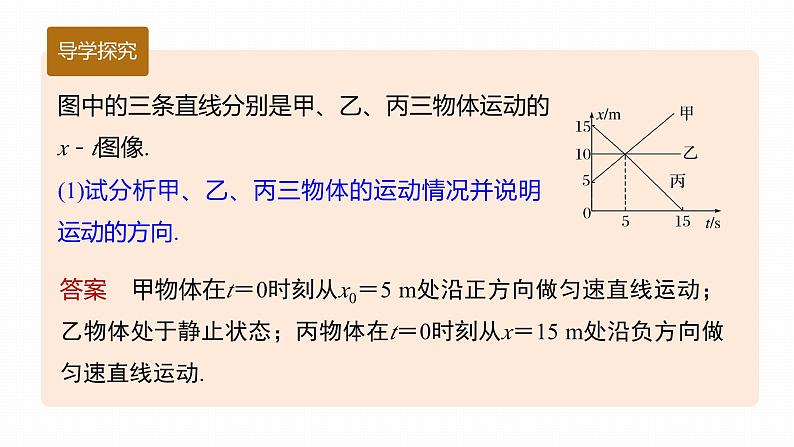 高中物理新教材同步必修第一册课件+讲义 第1章　专题强化　从x－t图像看速度06