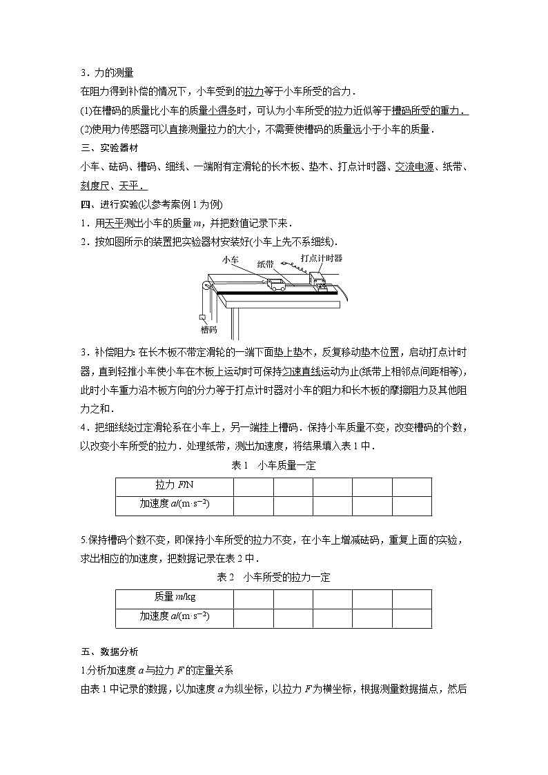 高中物理新教材同步必修第一册课件+讲义 第4章　4.2　实验：探究加速度与力、质量的关系02