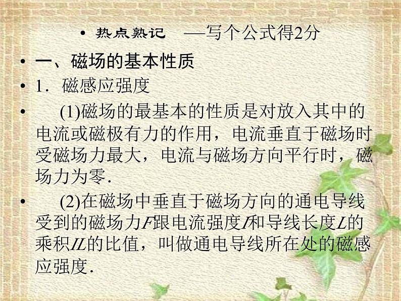 2022-2023年高考物理二轮复习 磁场课件(重点难点易错点核心热点经典考点)02