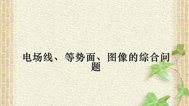 2022-2023年高考物理一轮复习 电场线、等势面、图像的综合问题课件(重点难点易错点核心热点经典考点)第1页