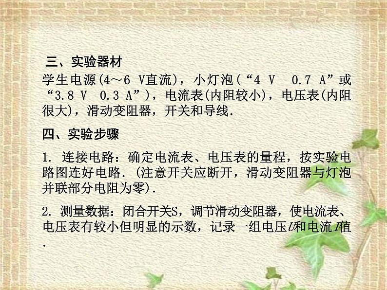2022-2023年高考物理一轮复习 实验：描绘小灯泡的伏安特性曲线课件(重点难点易错点核心热点经典考点)第3页