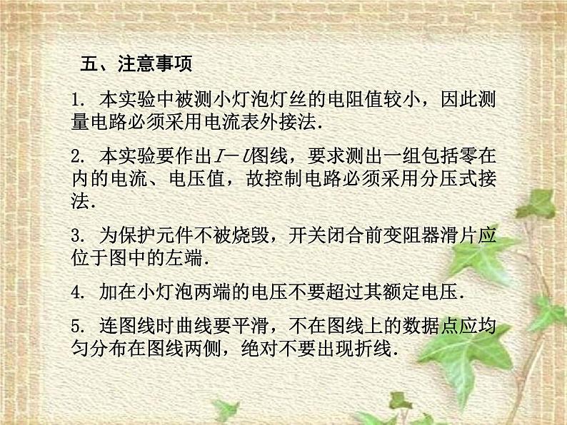 2022-2023年高考物理一轮复习 实验：描绘小灯泡的伏安特性曲线课件(重点难点易错点核心热点经典考点)第5页